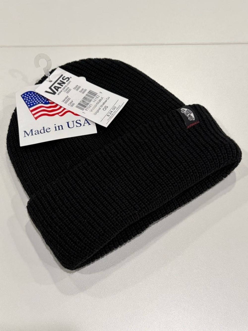 Vans Original Shallow Cuff Beanie Mens Adult Black NWT Cozy Acrylic Knit Modern